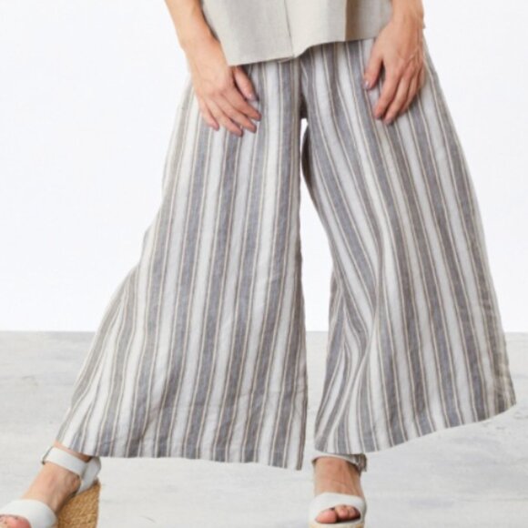 bryn Walker Pants - Bryn Walker Linen Wide Leg Ella Pants Women's Small Striped Cropped Summer USA